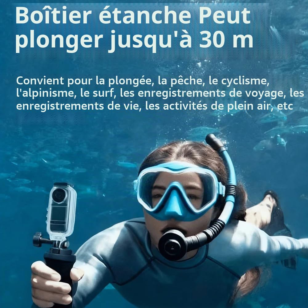 Caméra Sport 4K WiFi Objectif Rotatif 180° Mini Caméra de Poche avec Écran Tactile 1,47" & Boîtier de Charge Action Cam Portable Étanche Aimanté Mains Libres Camera Vlog POV pour Moto Casque,Velo