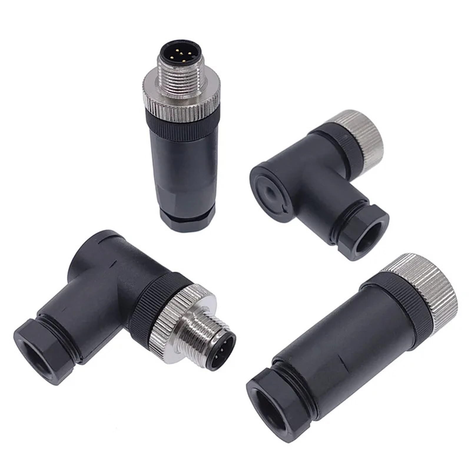 Connecteur capteur M12 femelle angle droit 3 broches étanche PG7 à vis