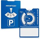 kaiser24 Papp-Parkscheibe aus Karton, StVO-konform, Blau, 11 x 15 cm, 10 Stück – Auto-Parkscheibe mit Benzinverbrauchsrechner auf der Rückseite – Umweltfreundlich, langlebig und leicht ablesbar
