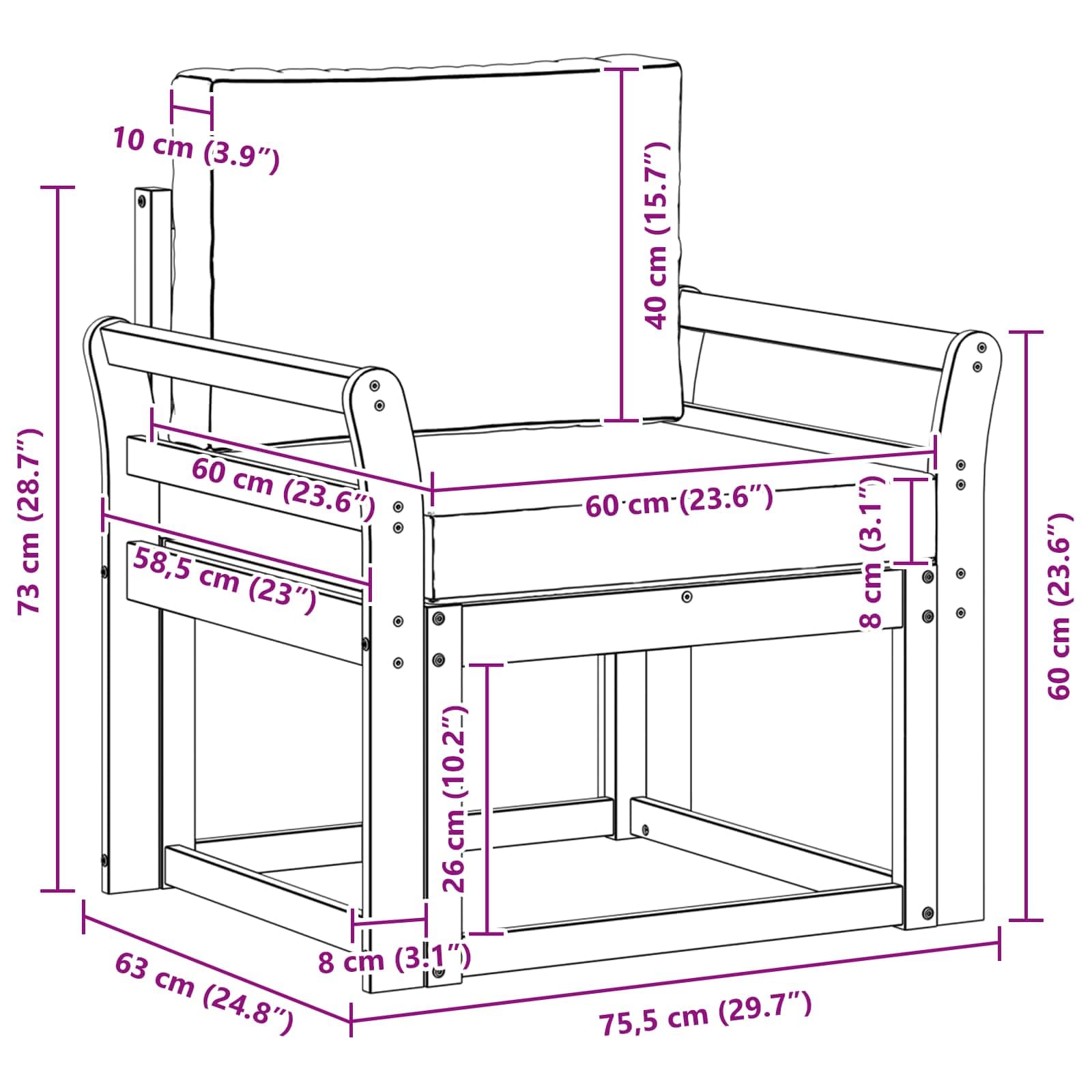 Set di mobili da giardino in legno di acacia massiccio e poliestere naturale, per esterni, balcone, terrazza, giardino, D