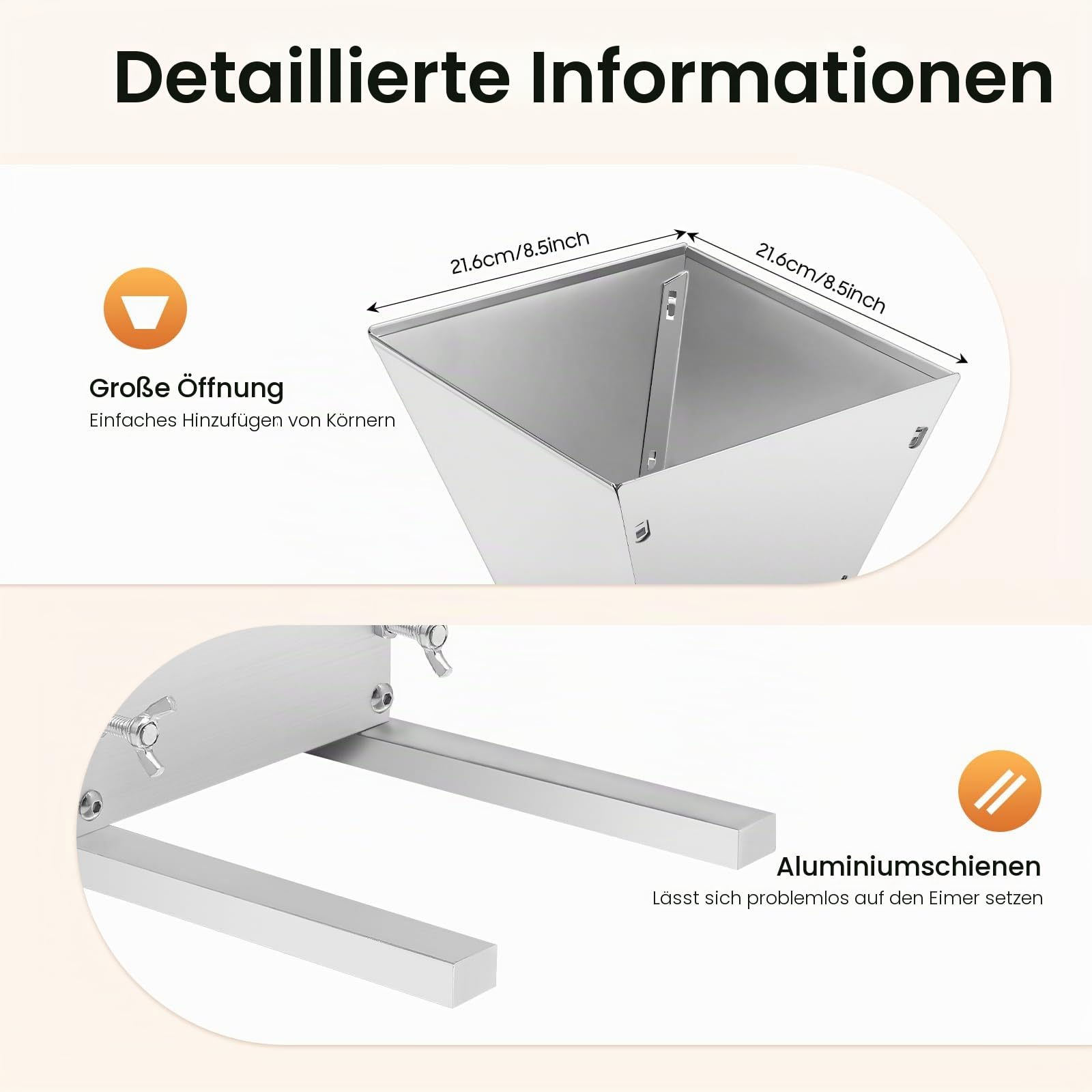 Manueller Getreidebrecher Quetsche 4L Malzmühle 2 Rollen-Schrotmühle Malz Mahlmaschine für Gerste schleifen und anderen Getreidesorten