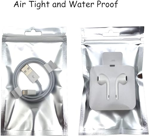 Miniatura 4 de 100 bolsas de plástico con cierre de cremallera de Mylar a prueba de olor, color rojo para almacenamiento de alimentos (3.9 x 7.1in)