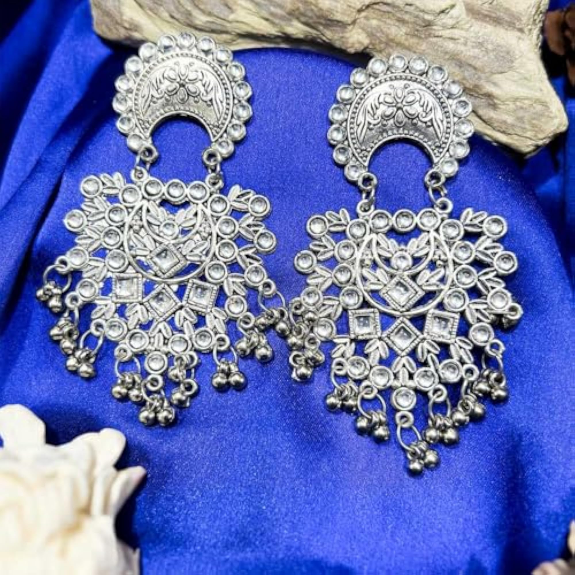 Plated Oxidised Dangling Earring Combo, Hypoallergenic Metal