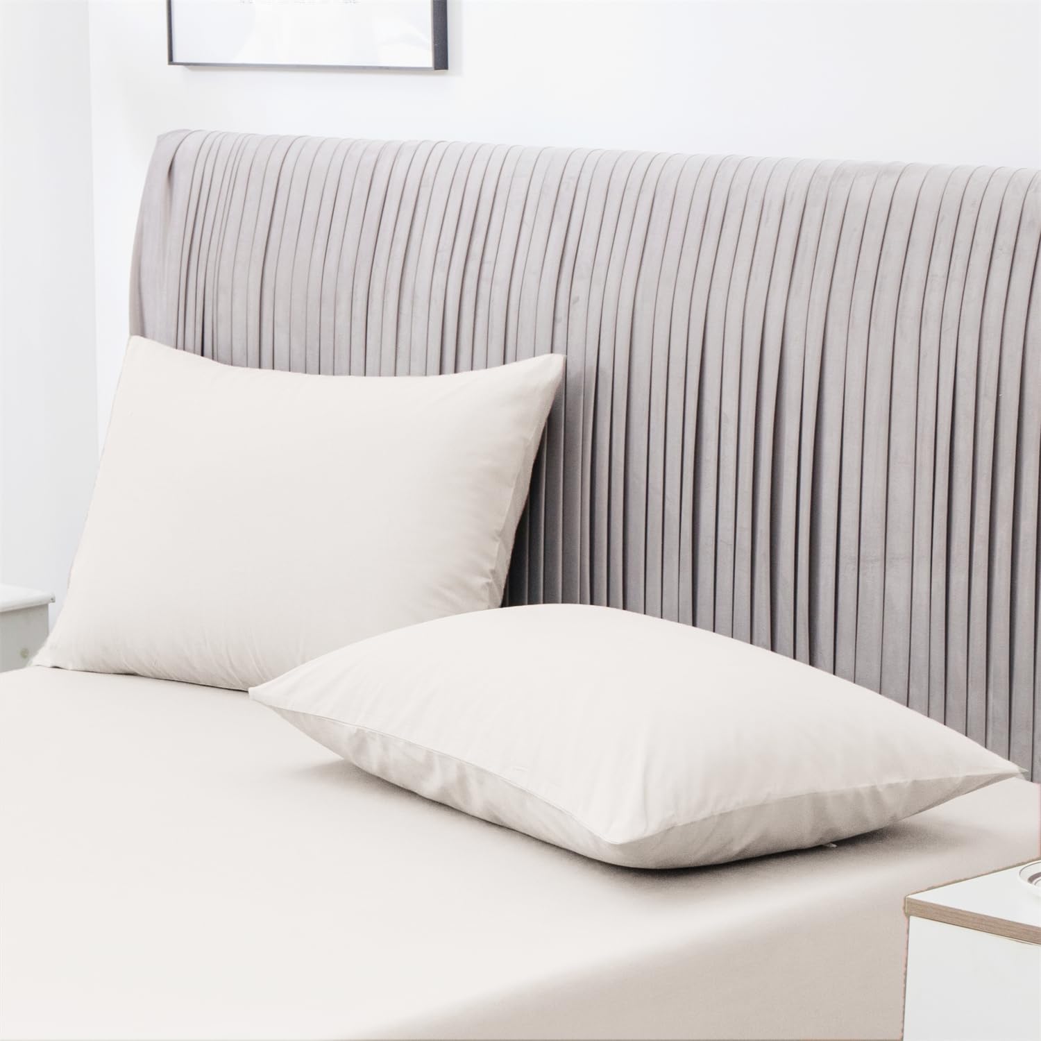 Grounding Pillowcase Set of 2, King Size Pillow Cases 20 x 36 inches, Organic Cotton + Silver Fiber, Conductive Earthing Pillowcase