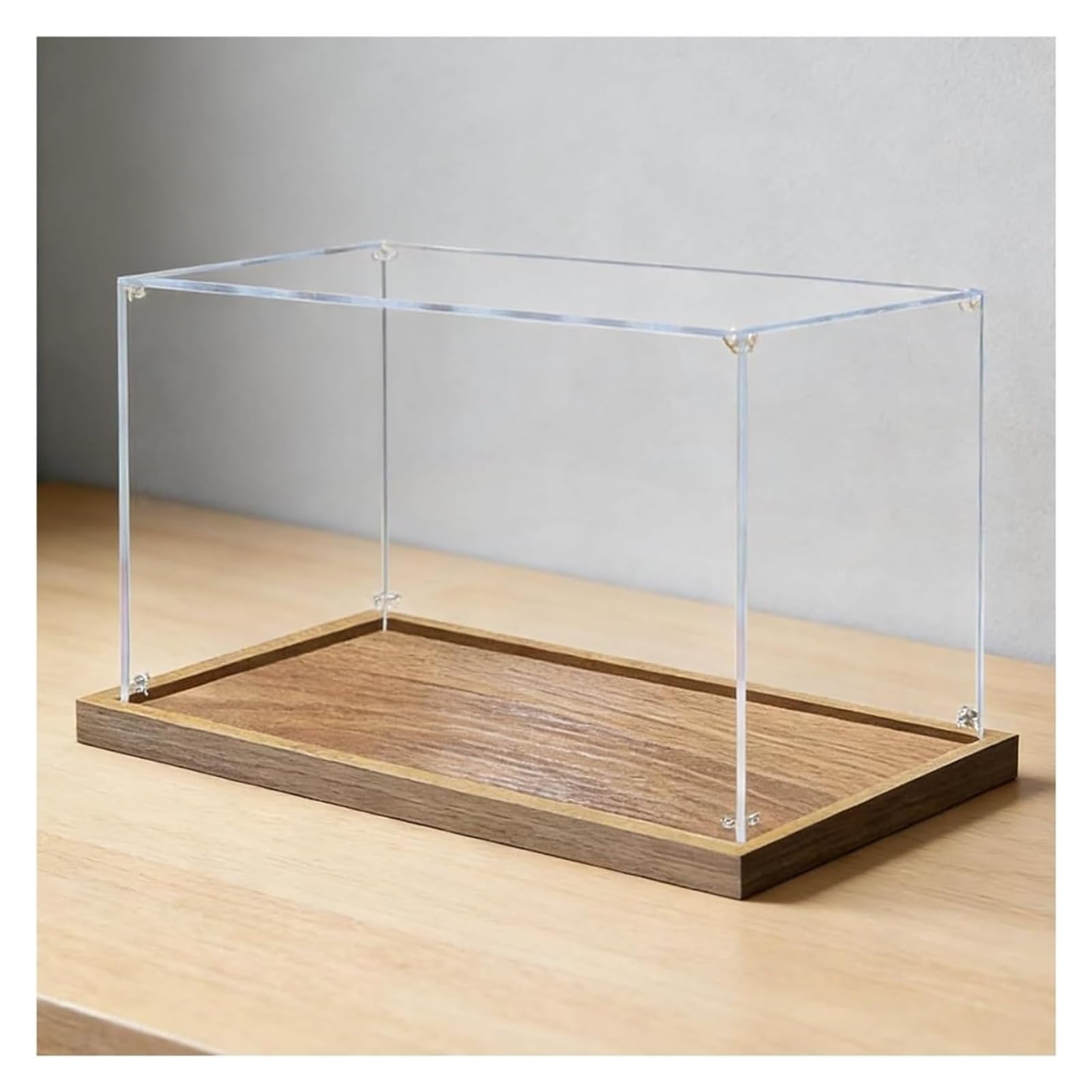Vetrina Trasparente In Acrilico Con Base In Legno(50x20x20cm(20x8x8in))