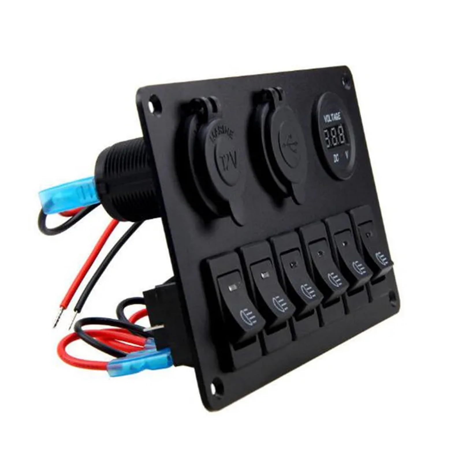 NISZA Panel de Interruptor LED for Coche de 6 dígitos, disyuntor de 12V y 24V, protección contra sobrecarga, Conjunto de Panel de Control de Interruptor basculante for Barco, 1 Uds.