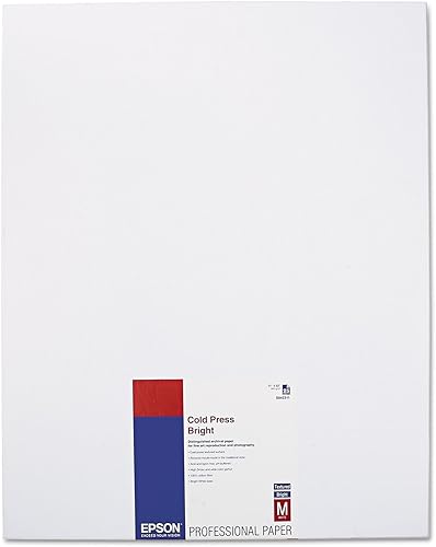 Epson Cold Press Bright Matte Inkjet - Papel fotográfico de 17 x 22 pulgadas, 25 hojas S042311