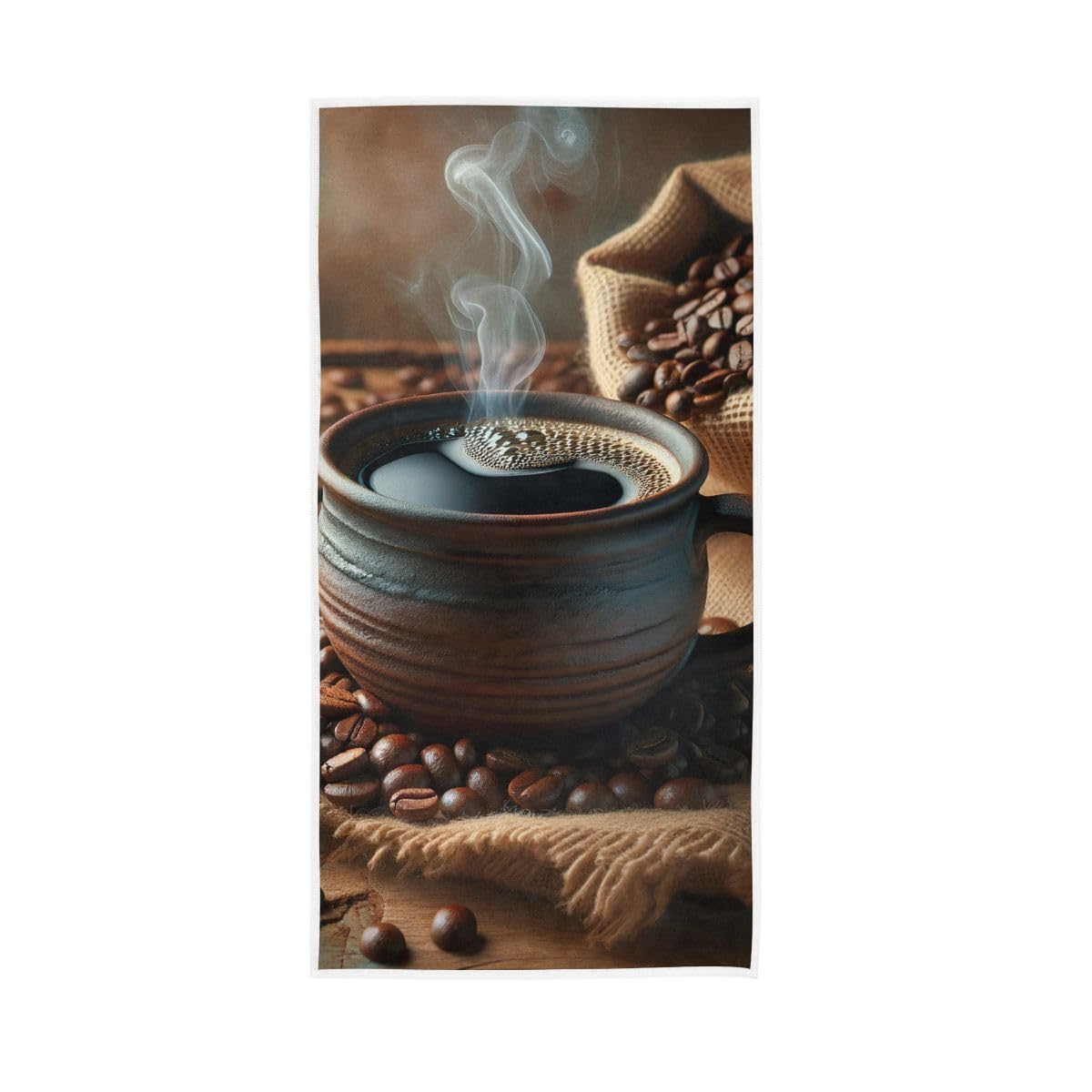LSRCPD Coffee and Beans Hand Towels for Bathroom Clearance, Hand Towels for Bathroom, Travel, Camp, Hotel, Spa 15 x 30 Inches