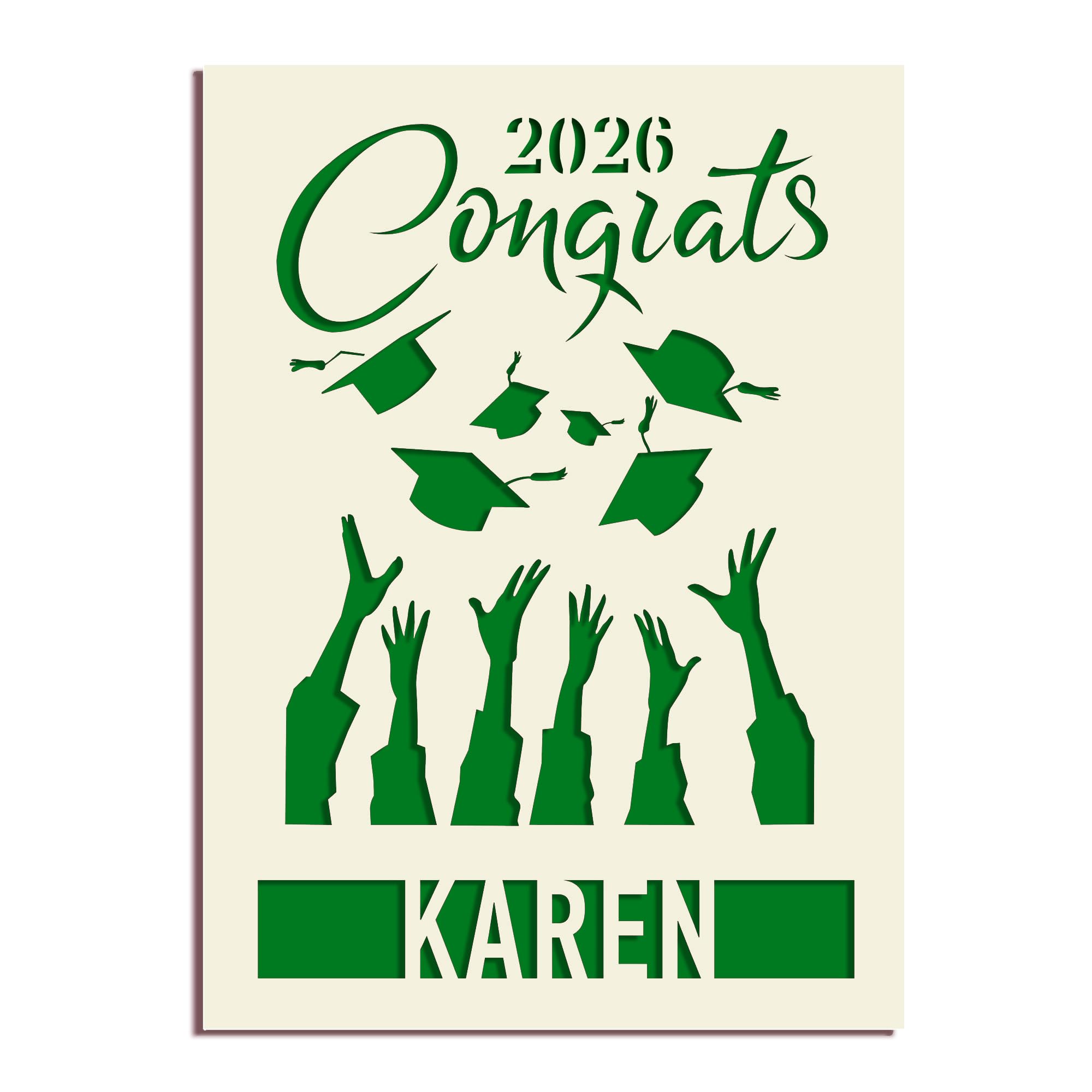 EDSG Personalized Graduation Cards Graduation Gifts Happy Graduation Card Congratulations Grad Gift Laser Paper Cut With Any Name & Date Gifts for Her
