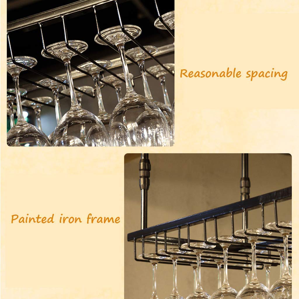 Generico Portabottiglie Bar Ristorante Supporto da Parete Sospeso per Bar Realizzato in Metallo Soffitto Scaffale da Parete in Altezza Regolabile Organizzatore di Stoccaggio Cremagliera Bronzo 120 *