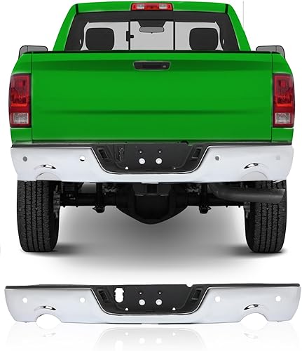SCITOO Reemplazo de parachoques trasero cromado de acero para Dodge Ram 1500, 2011-2018 para Ram 1500, 2019 para Ram 1500, 2019 para Ram 1500