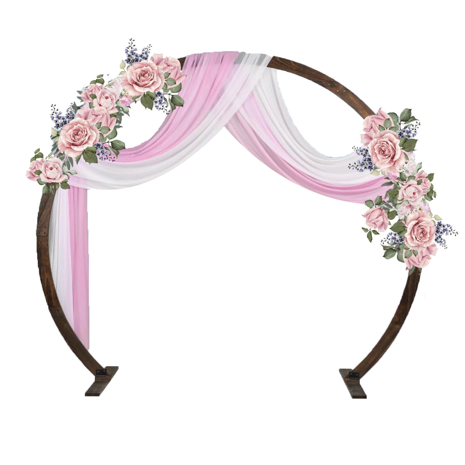 Arco Redondo de Madera (2.1 * 2.4m Arco de Boda de Madera for decoración de Boda/cumpleaños for Interior Exterior Fiestas Montaje fácil