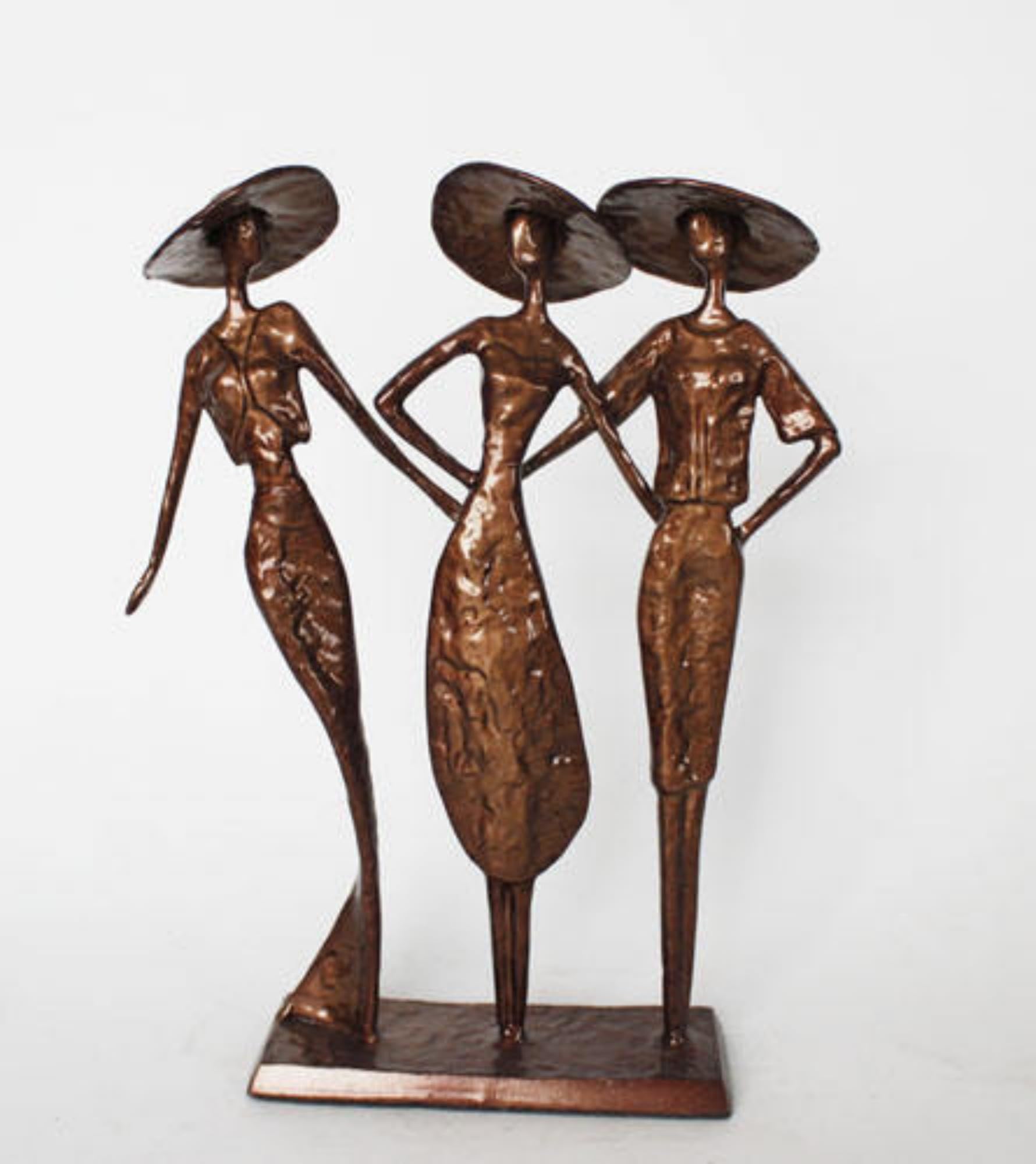 SIBOMTEX - Figura de escultura de bronce, talla de piedra y esculturas para decoración del hogar, tres mujeres
