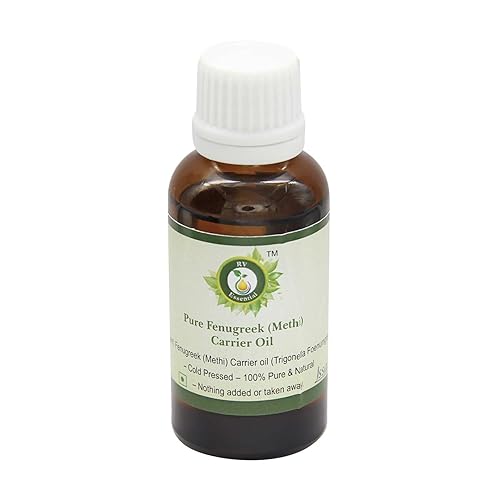 R V Essential Aceite portador de fenogreco puro (Methi) 1.0 fl oz (1.01oz)- Trigonella Foenumgraecum (100% puro y natural prensado en frío)