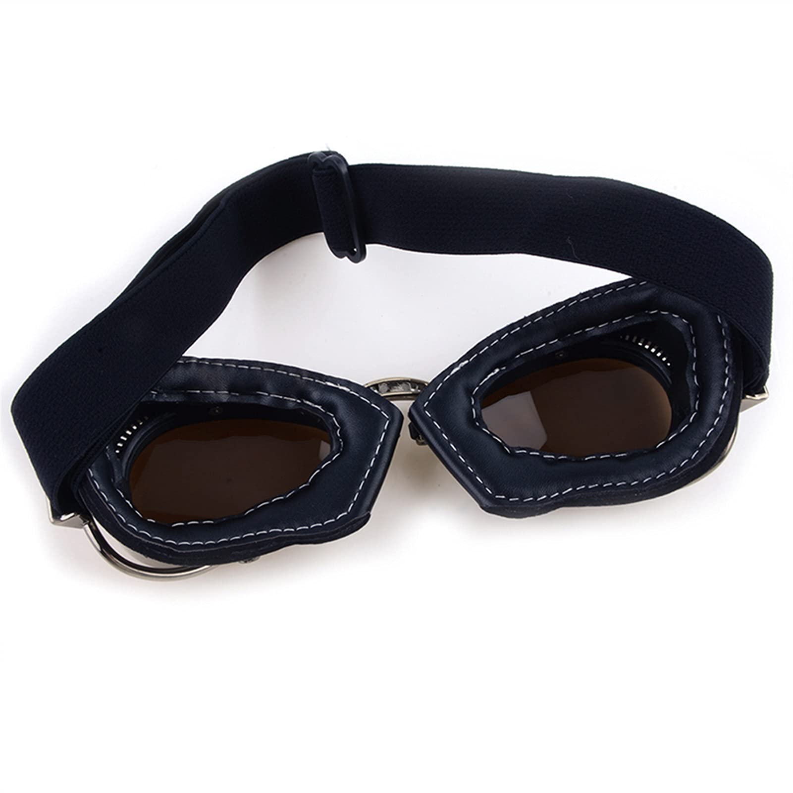 Occhiali Moto,Occhiali da Moto Occhiali da ciclismo da moto retrò Goggles Pilot Aviator Unisex Casco Glasses Racing Protecting Bronze Color Frame Eyeglass Eyewear(Red Lens)