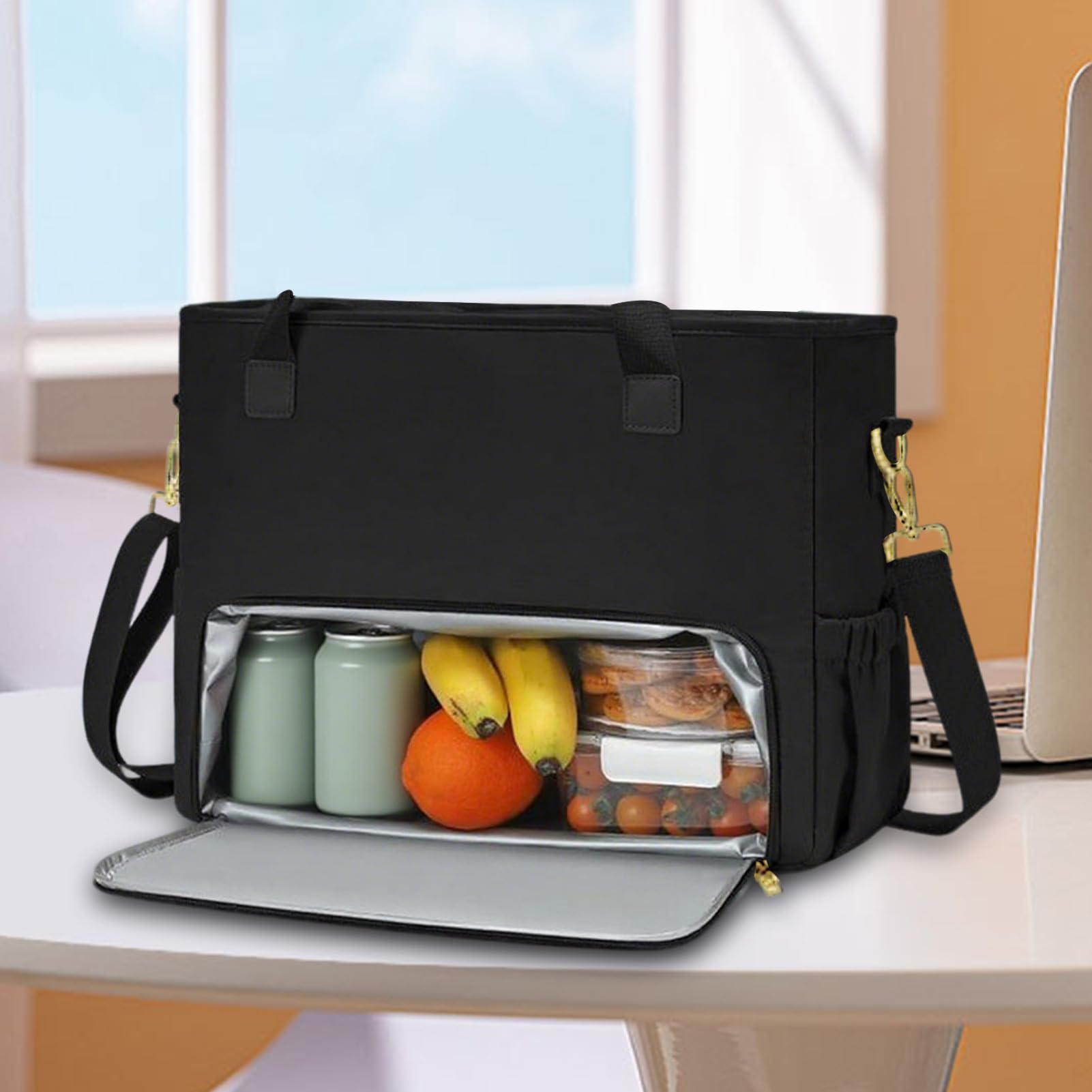 Borsa Da Lavoro Con Scomparto Per Il Pranzo | Borse da Lavoro per Computer Donna | Borsa a Capienza Grande con Traversina per Spiaggia Viaggio Campeggio | Per Insegnanti Infermieri Studenti Universita