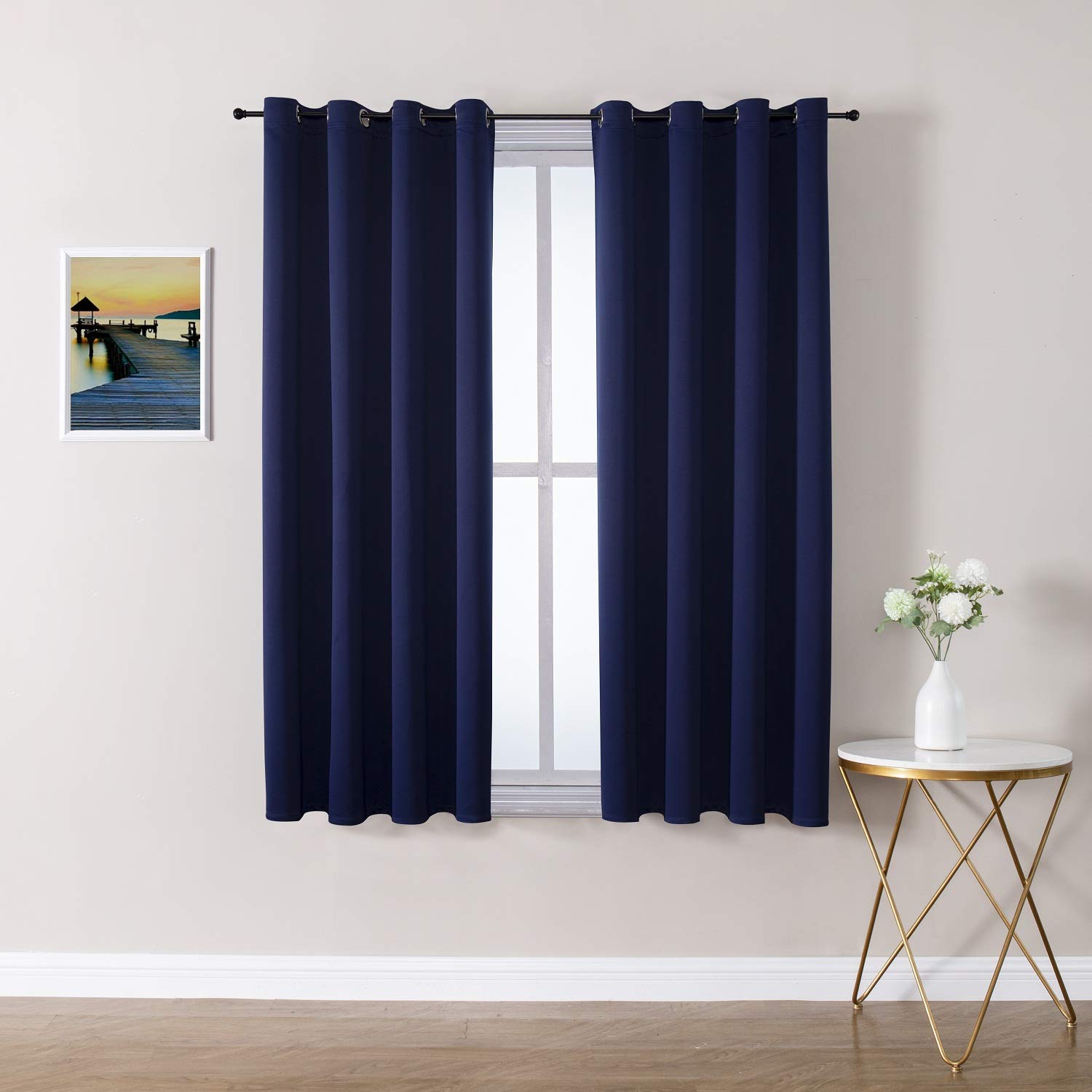 ChrisDowa Blackout Curtains for Bedroom and Living Room 63 Inches Long