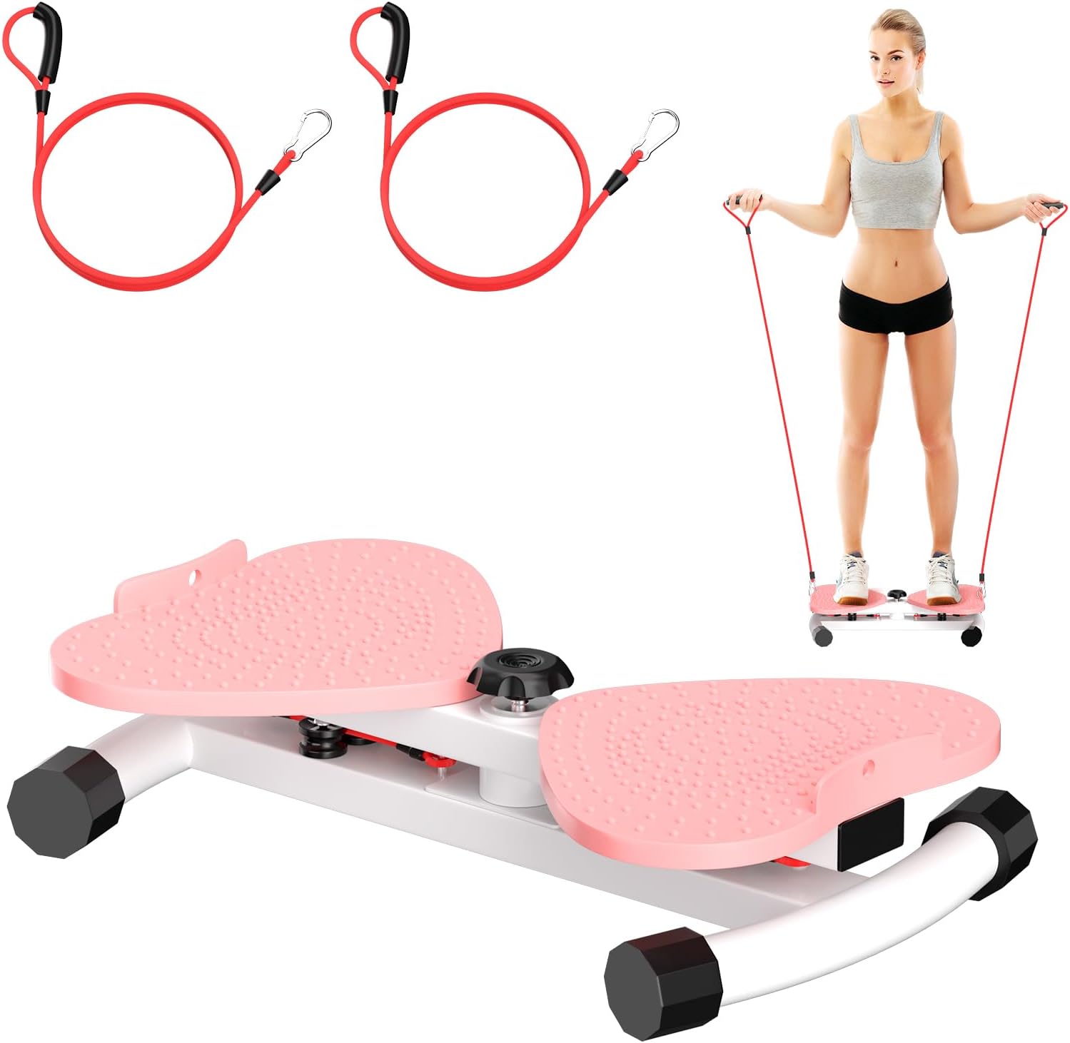 Waist Twister Machine Exercise, Ab Twister Board with 330 lbs Weight Capacity Ultra-Quiet Pilates Board for Women Belly Fat Loss, Noiseless Core Ab Exercise with Foot Massage