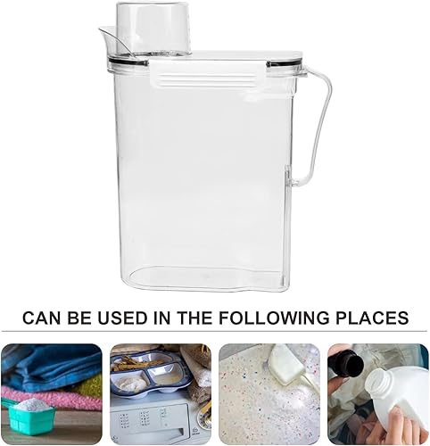 Miniatura 6 de Contenedor de lavandería para colada, dispensador de cuentas, dispensador de ropa sucia, soporte para suavizante, botellas de jabón líquido para