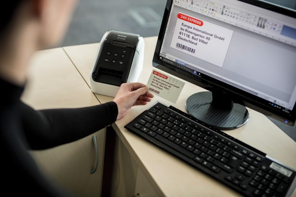 Brother QL810WC Drukarka Etykiet Wi-Fi AirPrint Dwukolorowa Czerwono-Czarna