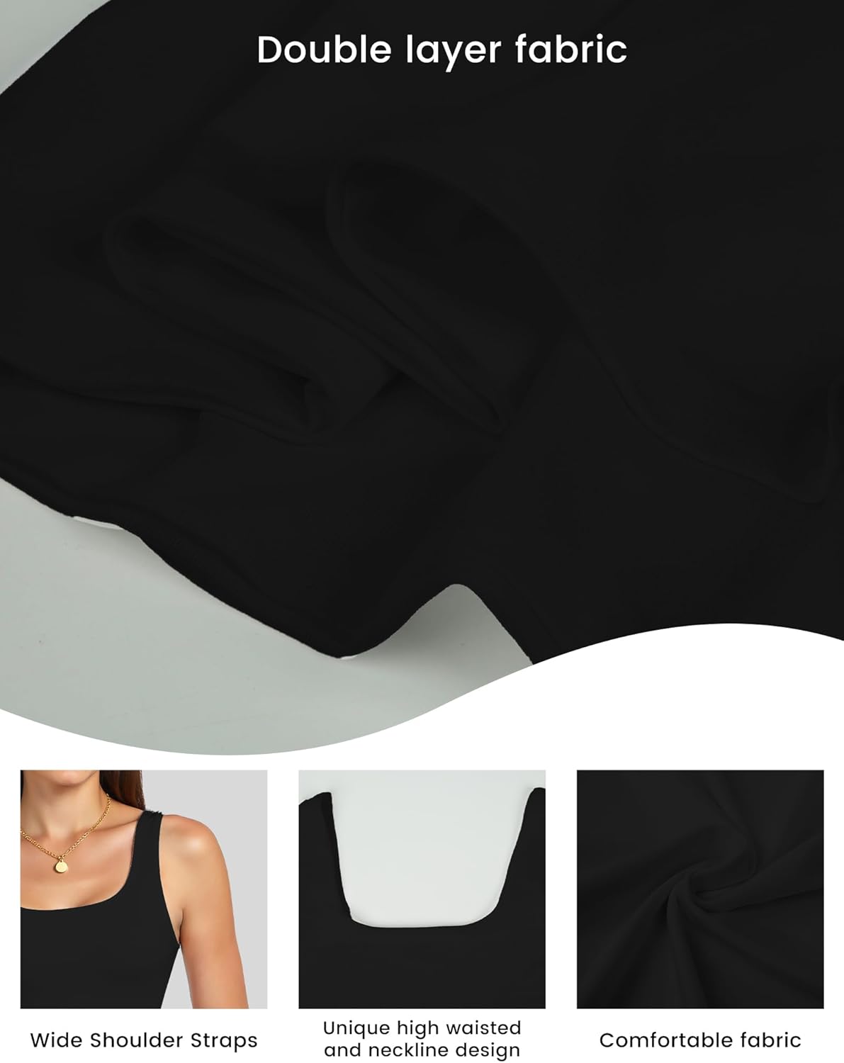 AURUZA Crop Tops for Women, Womens Double Lined Tank Tops U-Neck Basic Workout Tank Tops Woman Sleeveless Shirt Going Out Top - Image 8