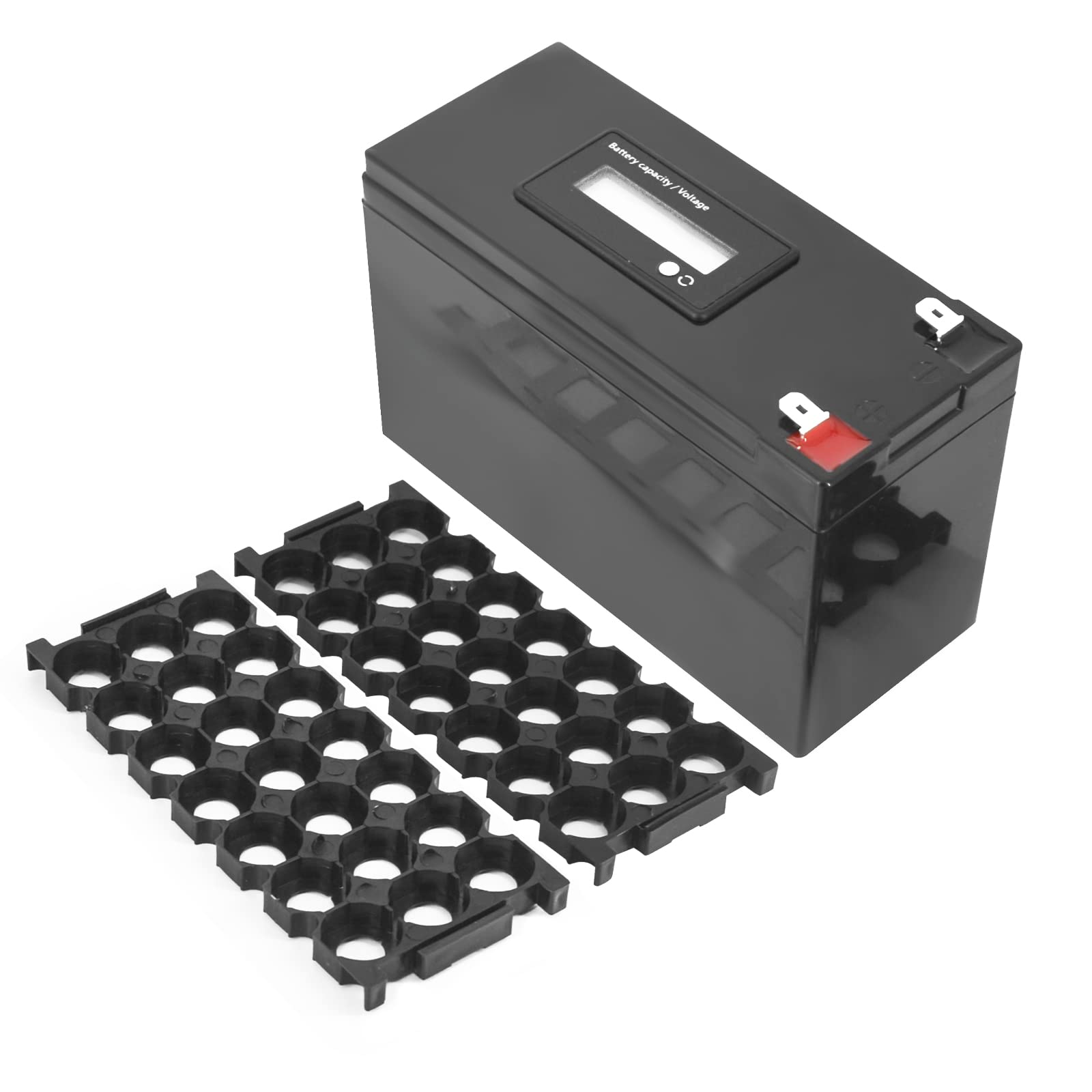 12V 3S 7P Li-ion DIY Case With DC 12V 24V 36V 48V 72V Battery Meter,3x7 18650 Holder diy battery (black)