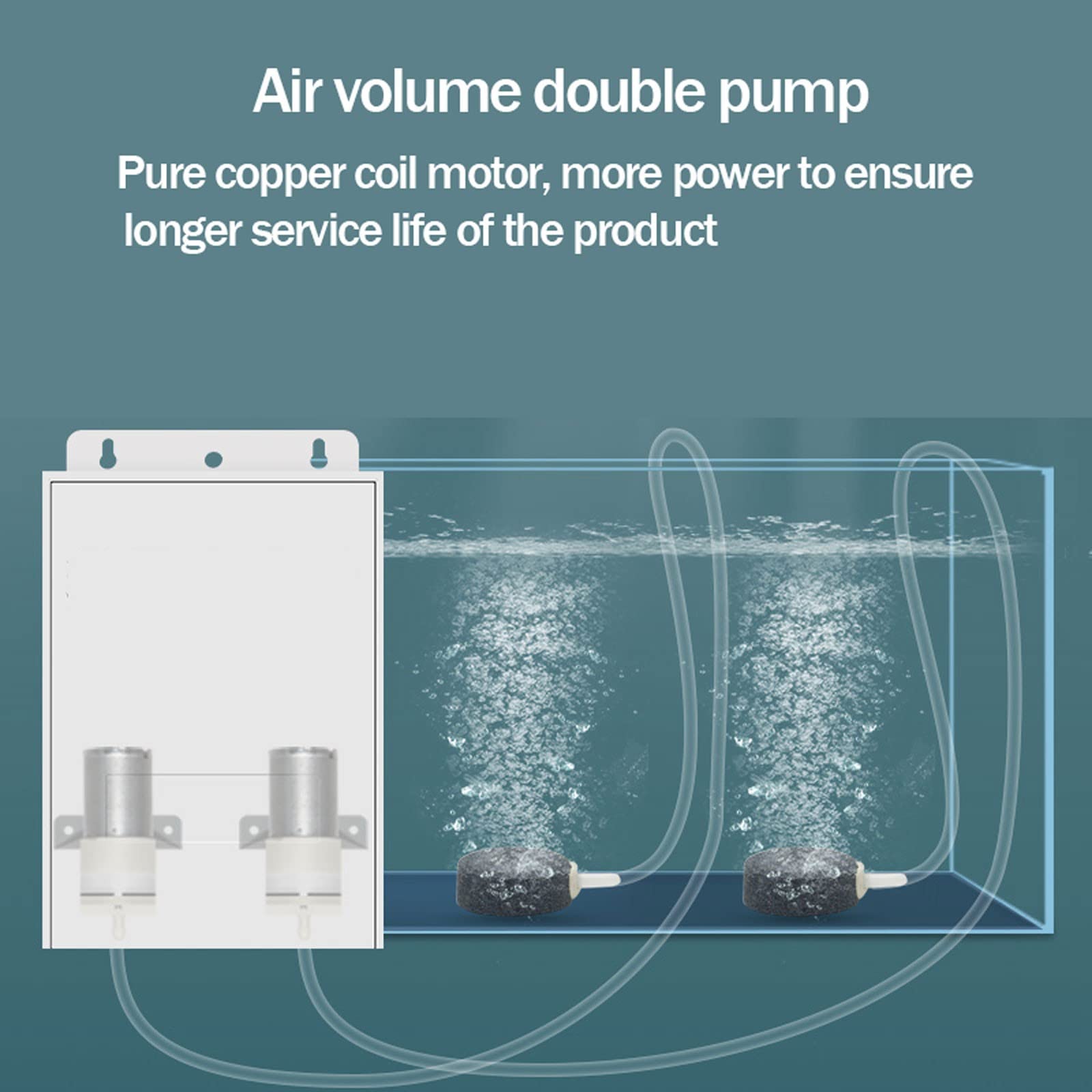 Pompa Aria Ad Energia Solare, Ossigenatore Solare Rumore Basso con Due Airstones e Doppie Pompe, Aeratore Acquario Solare per Uso Esterno, Batteria al Litio da 8800/17600Mah(Size:17600mah)