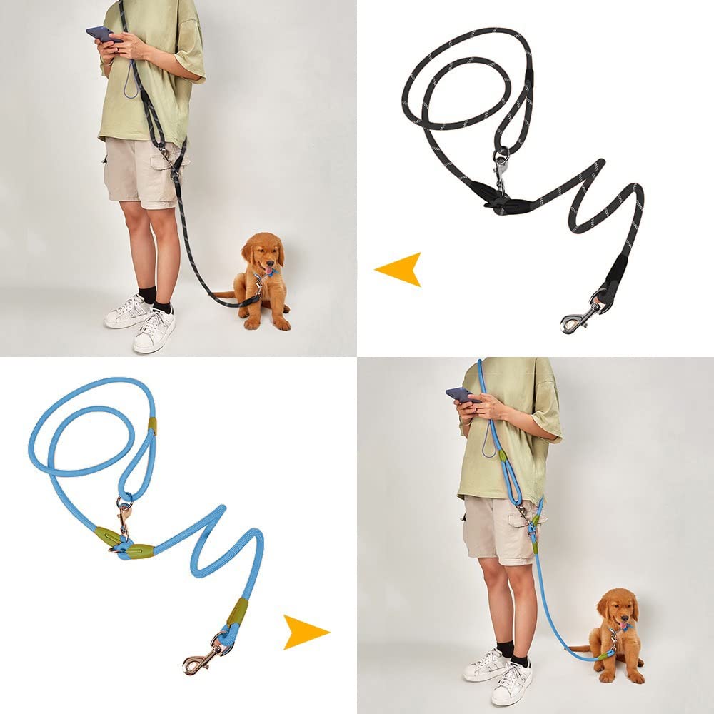 Gurt-Rollleine Für Hunde – 220 Cm, Schwarz, Dehnbar | Multifunktionsleine Mit Schultergurt & Griff