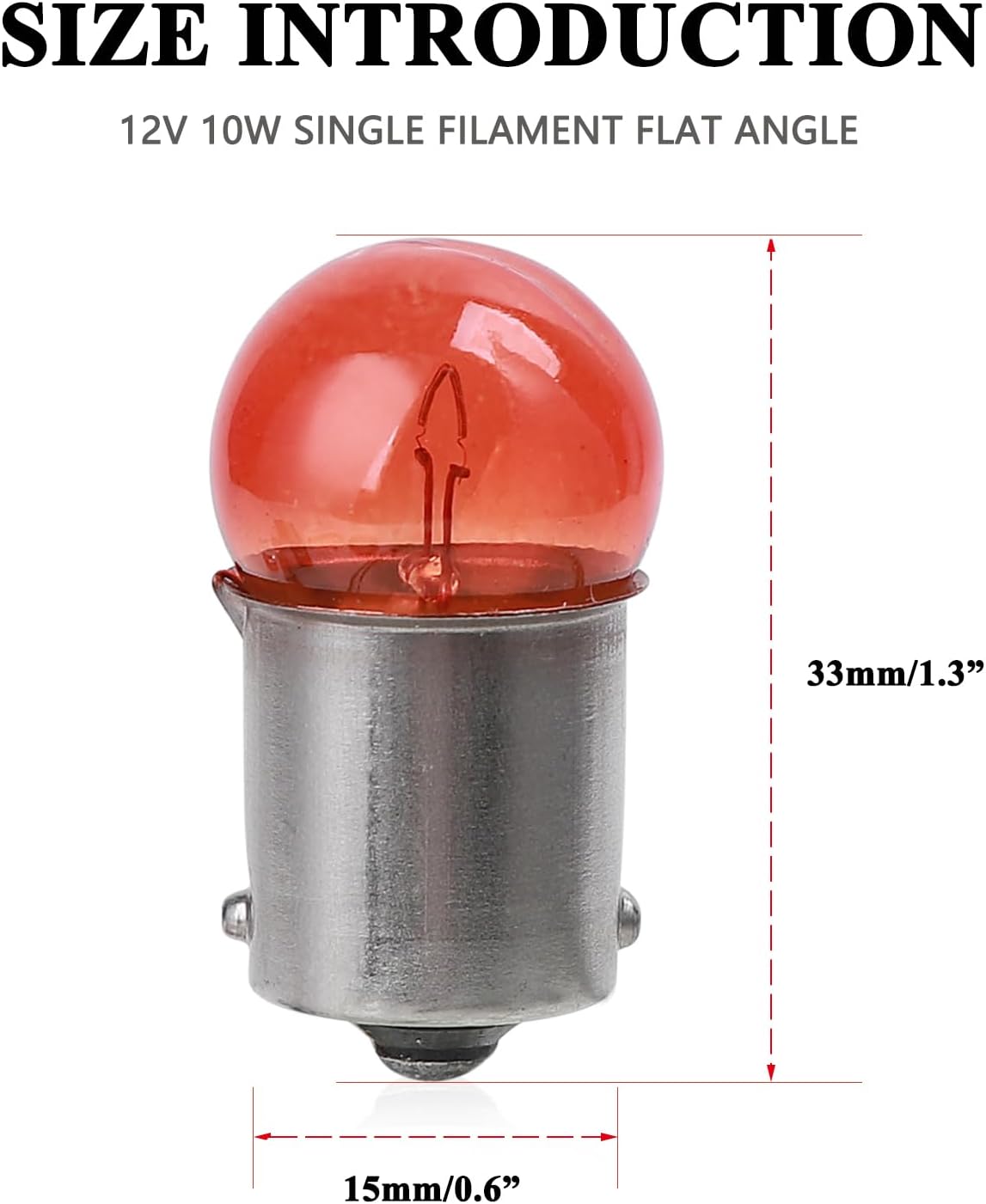 Minho 10Pcs G18 Motorcycle Turn Signal Bulbs 12V 10W Orange Light Fit for Most Chinese Scooter Mopeds