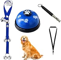 GKYZBB 3 Pack Dog Doorbells for Potty Training - Loud Adjustable Stainless Steel Bells for Dogs Cats Puppies (Blue)