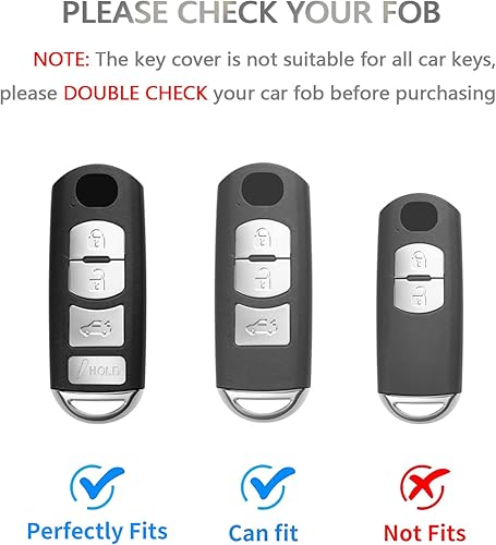 Miniatura 2 de OFFCURVE Funda para llavero con llavero para Mazda, funda protectora para llavero Mazda 2 3 5 6 8 CX3 CX4 CX5 CX7 CX9 Atenza Axela MX5 Speed3 Miata