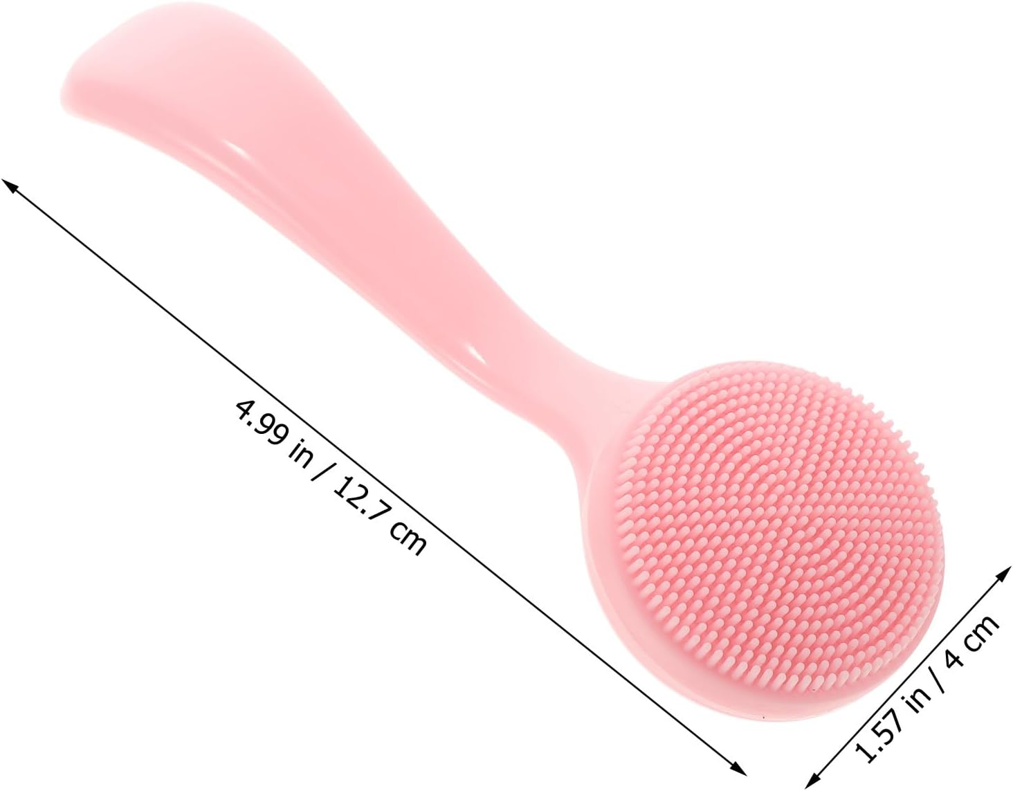 3pcs Pink Handheld Silicone Facial Cleaning Brush Deep Cleansing Face Scrubber Soft Silicone Brush for Women Blackhead Removal and Makeup Cleansing