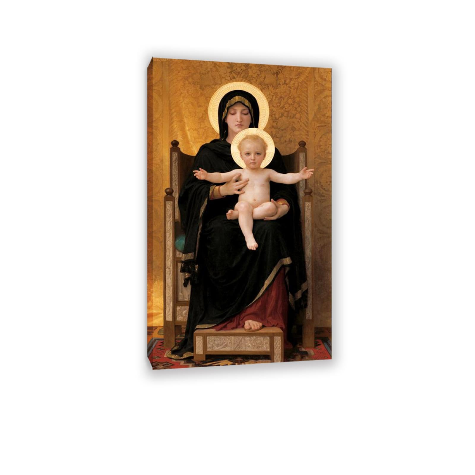 RXNHGJDS William-Adolphe Bouguereau Wall Art Virgin and Child Fine Art Portrait Wall Painting Aesthetic Wall Decor for Living Room Bedroom Bathroom Home Decor 120x70cm Inner frame