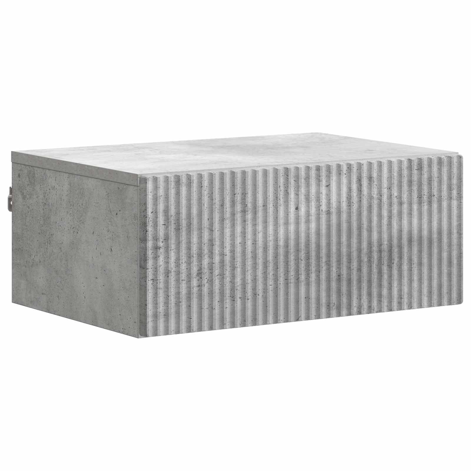 Lot de 2 tables de chevet murales Gris béton 49 x 34,5 x 20 cm