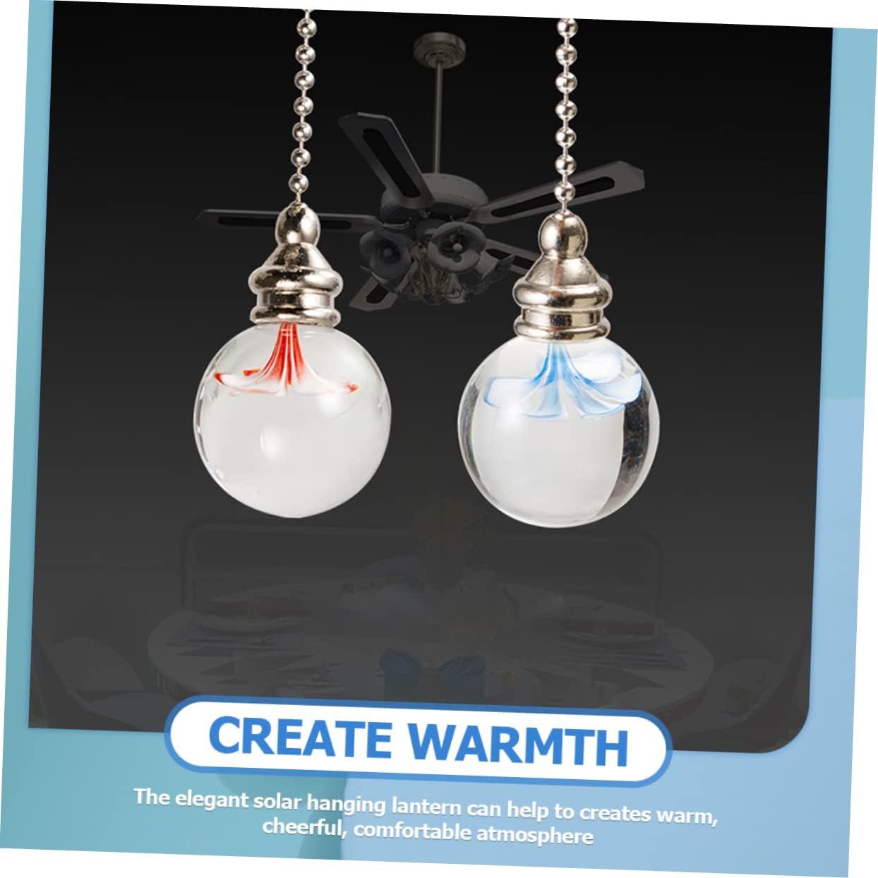 DOITOOL 8pcs Decorative Light Pull Chain Extenders for Ceiling Fans Chic Pendant Chains and Replacement for Fan and Light Fixtures