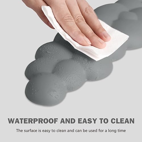 Miniatura 5 de Cloud - Reposamuñecas para teclado y mouse pad con soporte para muñeca, almohadillas ergonómicas de piel sintética, alfombrilla de mouse