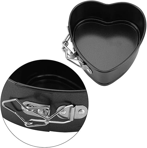 Miniatura 4 de Fdit Pastel de acero al carbono con revestimiento antiadherente, a prueba de fugas, en forma de corazón, quiches, utensilios para hornear