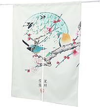 HOOTNEE 1 Peça Meia Cortina Chinesa Divisória Cortina Tradicional Pintura A Tinta Tapeçaria Cortina De Porta Chinesa Para Janela De Porta Cortina De Porta Japonesa Cortina Japonesa
