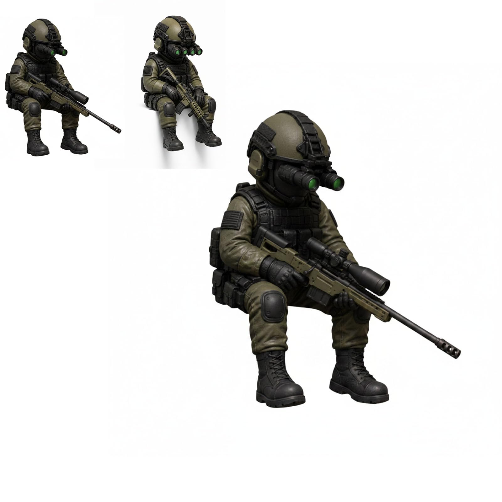 Tactical Mini Soldier Figurine,Tactical Sniper Mini Figurine,Armed Special Forces Statue,Realistic Military Soldier Decorate,Tactical Army Soldier Collectible for Military (Sniper)