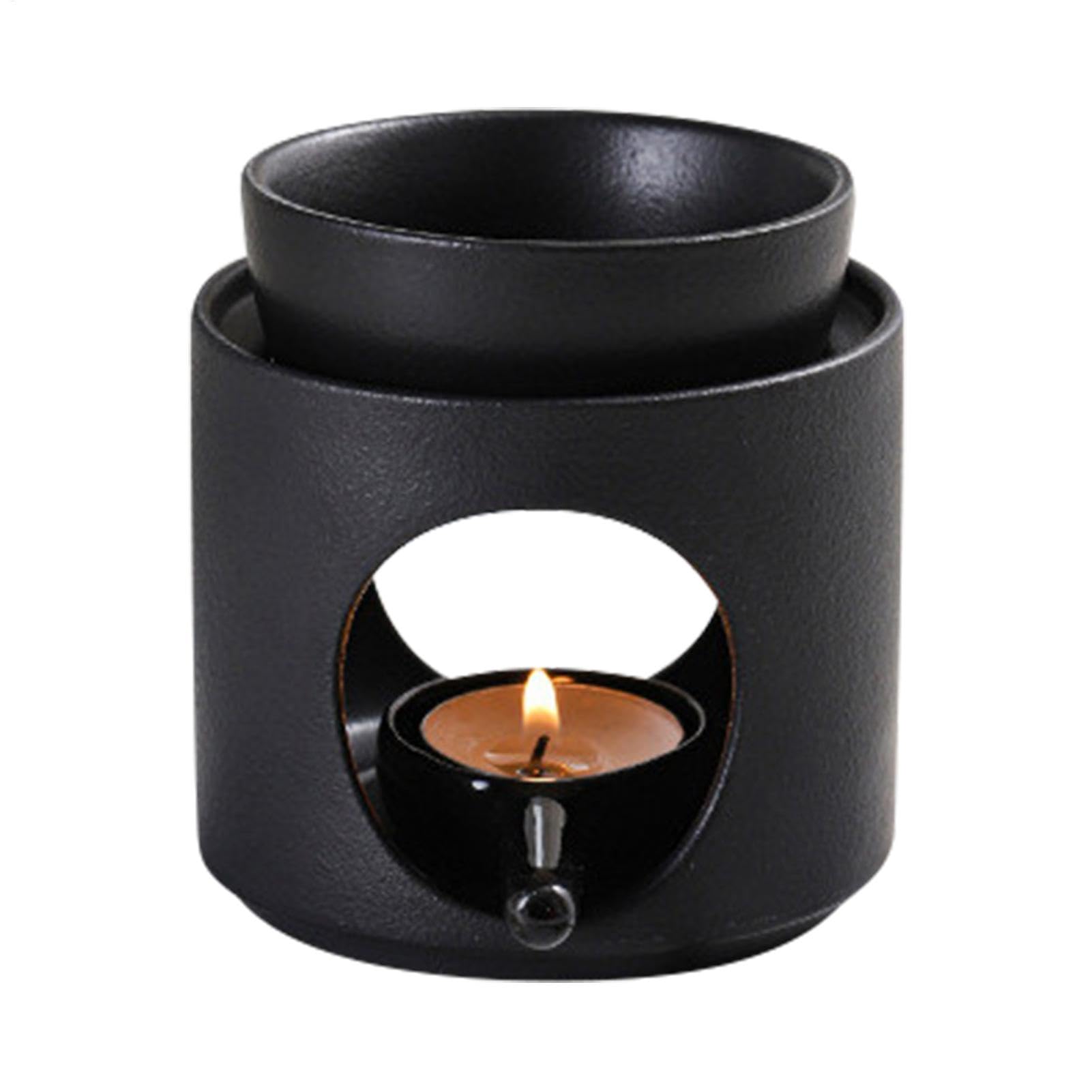 Ceramiczna lampa zapachowa z uchwytem podgrzewacze, palniki do topienia wosku, lampa zapachowa, dyfuzor zapachowy oleju i wosku, zdejmowana miska, rowkowana powierzchnia