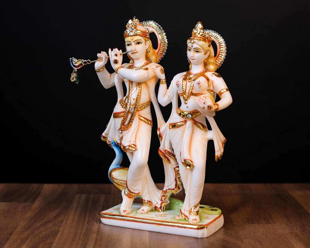 Buy SHIVAJI ARTS Radha Krishna Statue, 18 cm Hand Painted Cultured Marble Radha Krishna
