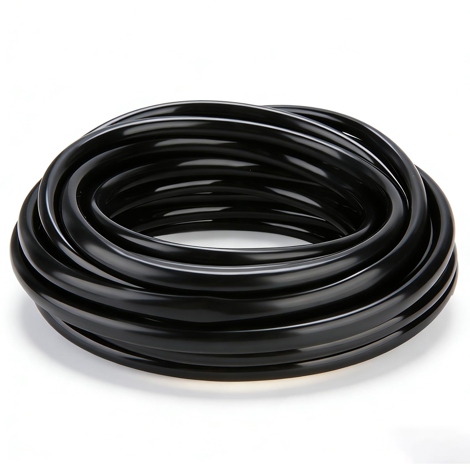Tissting 10m Micro Irrigation Tube, 8mm ID 11mm OD Drip Irrigation Line, PVC Watering Tubing Hose, Black DIY Supply Pipe for System Beds Plants Sprinklers