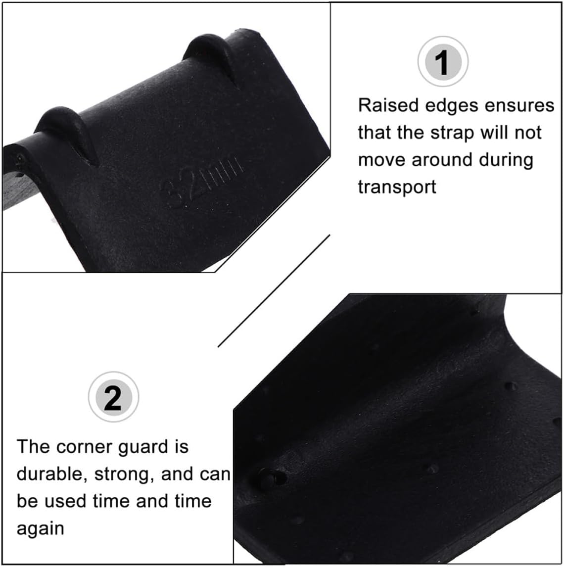 50pcs Plastic Packaging Edge Protectors for Shipping Boxes Black
