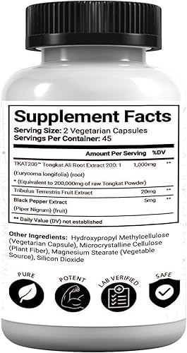 Miniatura 7 de Research Labs Longjack Tongkat Ali Extract Cápsulas 200x Fuerza 200,000 mg Fuerza, unidad, rendimiento y masa muscular (2)