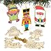 Christmas Character Color-in Wooden Hanging Decorations Kit for Children to Make and Personalize - Creative Xmas Crafts for Kids (Pack of 10)
