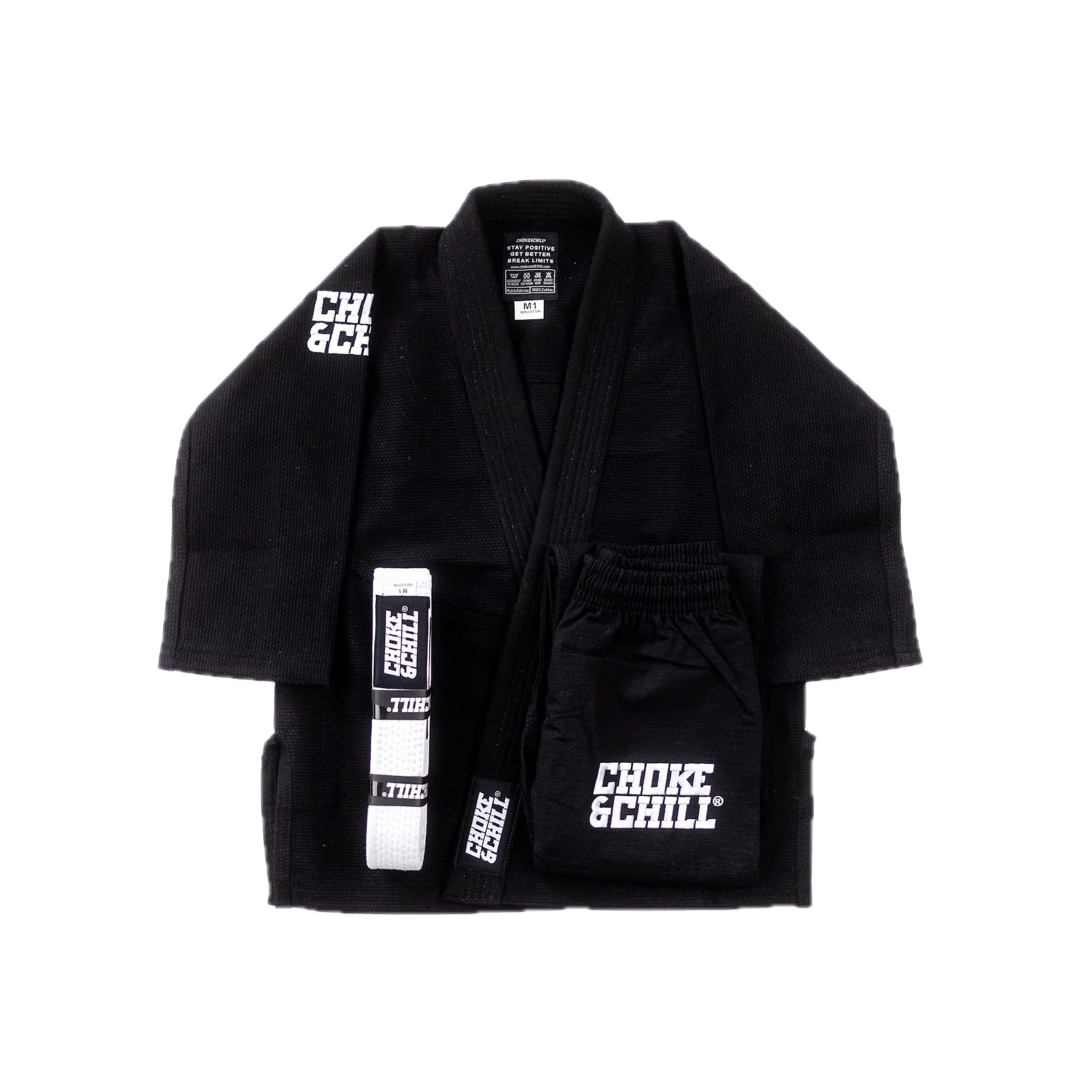 Choke&Chill Brazilian Jiu Jitsu Kinder Einsteiger Anzug - Schwarz