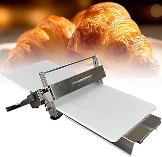 Croissant Dough Laminator,Commercial Dough Roller Sheeter,Dough Machine Thickness Adjustable, Stainless Steel,Table Top Croissants Fondant Pizza Pastry Sheeter Machine,Type400