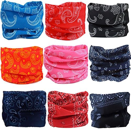 KALILY 12pcs/9pcs/6pcs Headband Bandana - Face Mask Headwear Neck Gaiter Shield Scarf