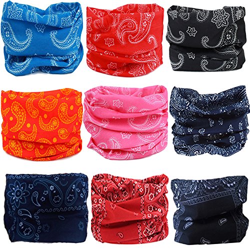 Kalily 12Pcs/9Pcs/6Pcs Headband Bandana - Face Mask Headwear Neck Gaiter Shield Scarf #TOP1