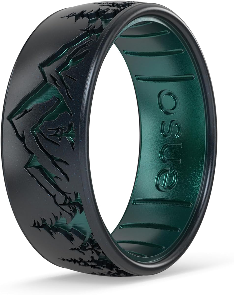 Etched Classic Silicone Rings - Etched Nature Collection - Comfortable and Flexible Design